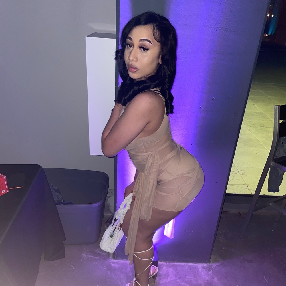 Nude Mesh Tie Dress